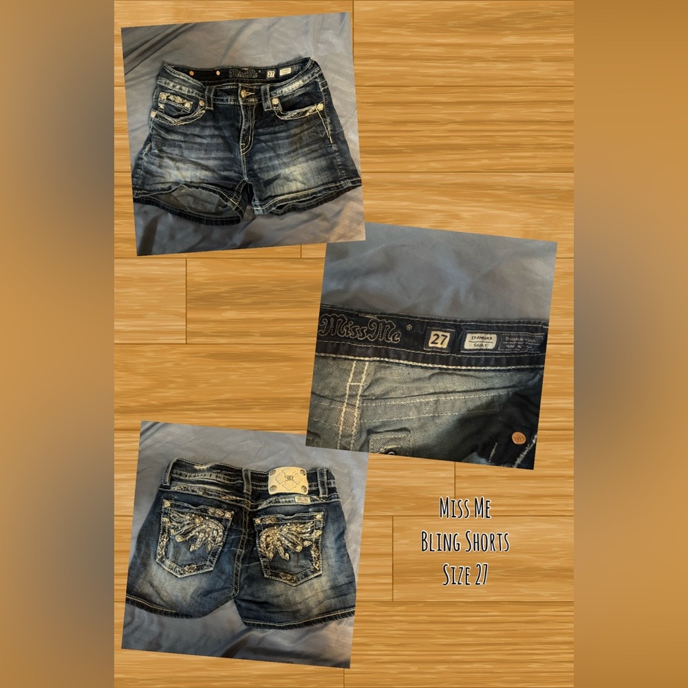 Miss Me Bling Jean Shorts Size 27 Like New